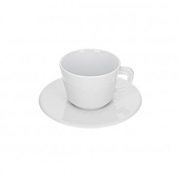 Чайная чашка / Чашка для капучино с блюдцем "Vitruv Graphic", V 0,2 л