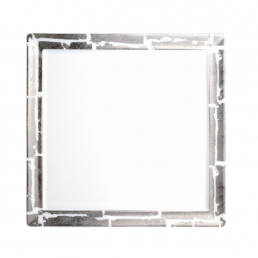 Обеденная тарелка квадратная инкрустированная платиной "Feuille", 26x26 см