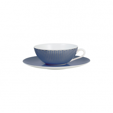 Чайная чашка с блюдцем синие "Tresor", v 0,22 л (только чашка)