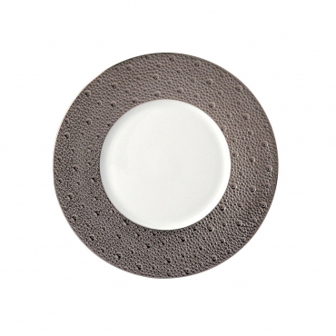Салатна/десертна тарілка інкрустована платиною "ECUME PLATINE", d 21 см