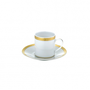 Кофейная чашка с блюдцем инкрустированные золотом "MALMAISON", V 0,1 л