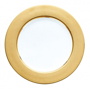 Подстановочная тарелка инкрустированная золотом "GUILLOCHÉ", D 29,5 см