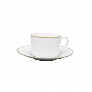Чайная чашка с блюдцем инкрустированные золотом "Palmyre", V 0,15 л