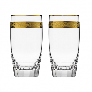 Склянка інкрустована золотом "COPENHAGEN", набір із 2-х, H 13 см