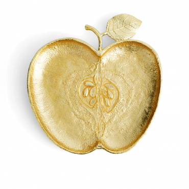 Блюдо фігурне золоте "Apple", 24x25 см