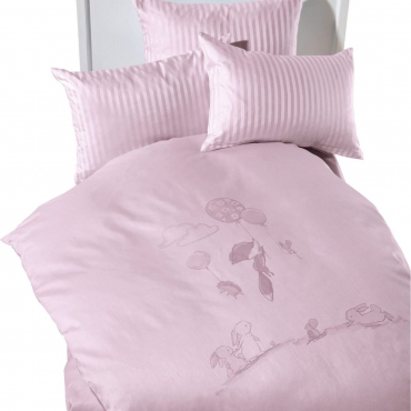 Комплект постельного белья розовый, хлопок "Oskars Abenteuer", 2 предмета, детский