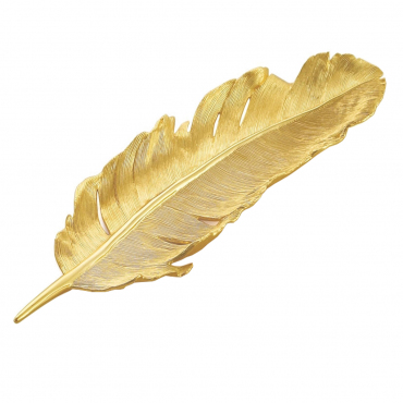 Блюдо для пирожных золотое "Feather", 42,5х14х3,2 см