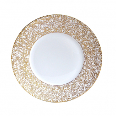 Обідня тарілка інкрустована золотом "ECUME MORDORÉ", d 26 см
