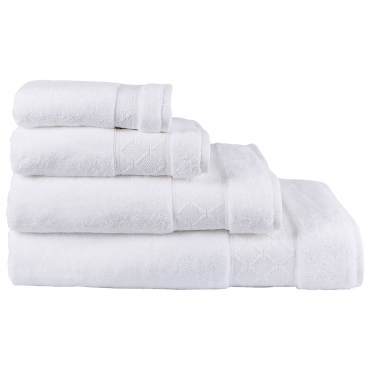 Банное полотенце махровое белое "Caresse", 90x150 см