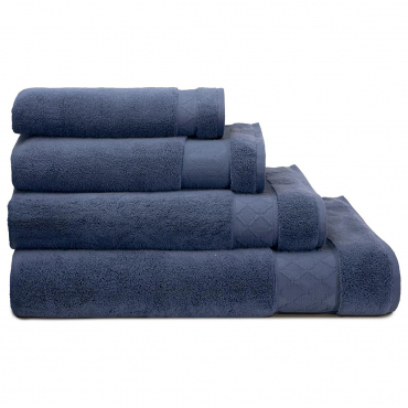 Банное полотенце махровое синее "Caresse", 90x150 см