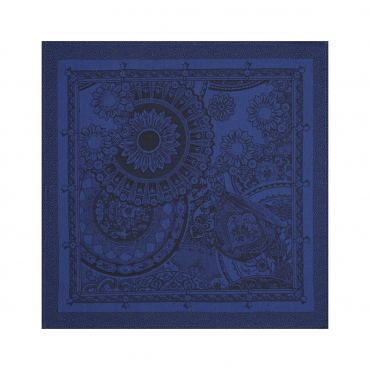 Серветка з бавовняного жакарда темно-синя "Porcelaine", 58x58 см