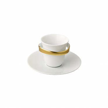 Чашка для эспрессо с блюдцем, инкрустированные золотом "Anno", набор из 2-х, v 0,05 л