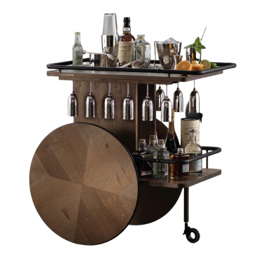 Столик для напоїв дерев'яний "Bar Trolley Oak", 88,5х92х57,6 см