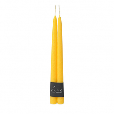 Свічка "Luz Your Senses Velours", колір жовтий, набір з 2-х, h 30 см