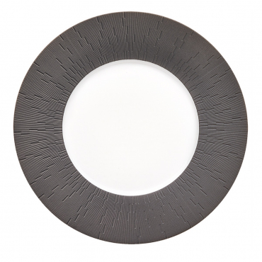 Подстановочная тарелка с темно-серым ободком "INFINI GRIS ANTHRACITE", D 32 см