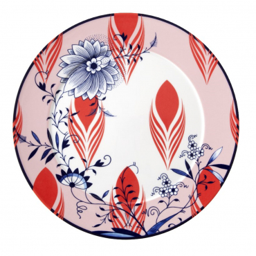 Подстановочная тарелка "Meissen Collage Bloomy Feathers", d 33 см 