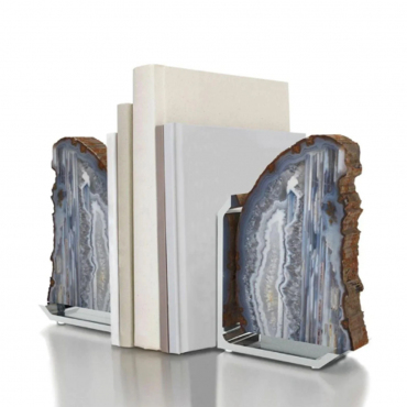 Тримач для книг "FIM Bookends", гірський кристал, набір з 2-х, H 16 см, колір сірий