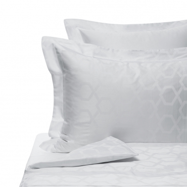 Комплект постельного белья белый, жаккард с сатином "Jacquard", 2 предмета, наволочки 65х65 см