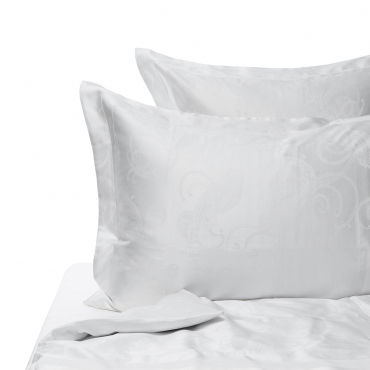 Комплект постельного белья белый, жаккард "Jacquard Lux", 2 предмета, наволочки 65х65 см