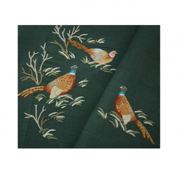 Плейсмат льняной с ручной вышивкой "Pheasant", 38x51 см