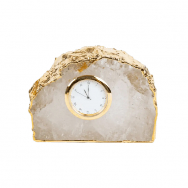 Годинник з гірського кришталю з позолотою "Pedra Clock", d 13 см