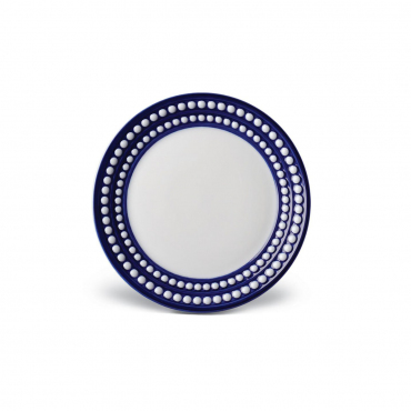 Пирожковая тарелка синяя "Perlée", d 17 см