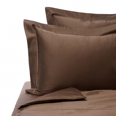 Комплект постельного белья коричневый "Satin 300 TC", 4 предмета, евростандарт