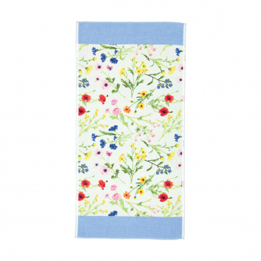 Полотенце для рук с голубым кантом "Flower Meadow", 50x100 см