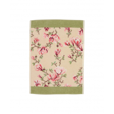 Гостевое полотенце с зеленым кантом "Magnolia", 37x50 см