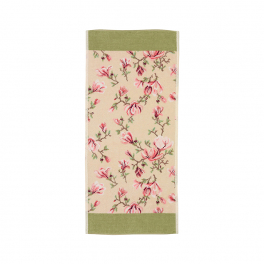 Гостевое полотенце с зеленым кантом "Magnolia", 37x80 см