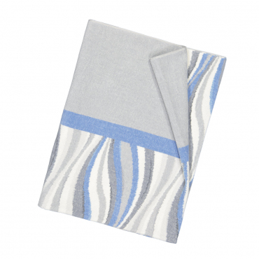 Банное полотенце серое "Wave Blue", 100x150 см